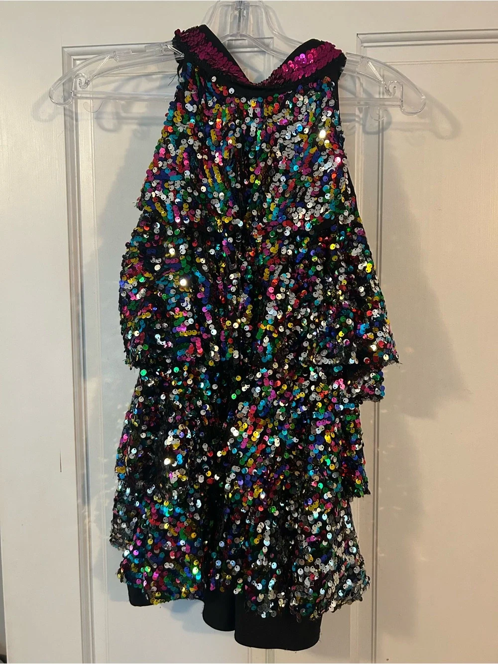 Kids Sequin Dance Costume Dress - Multicolor